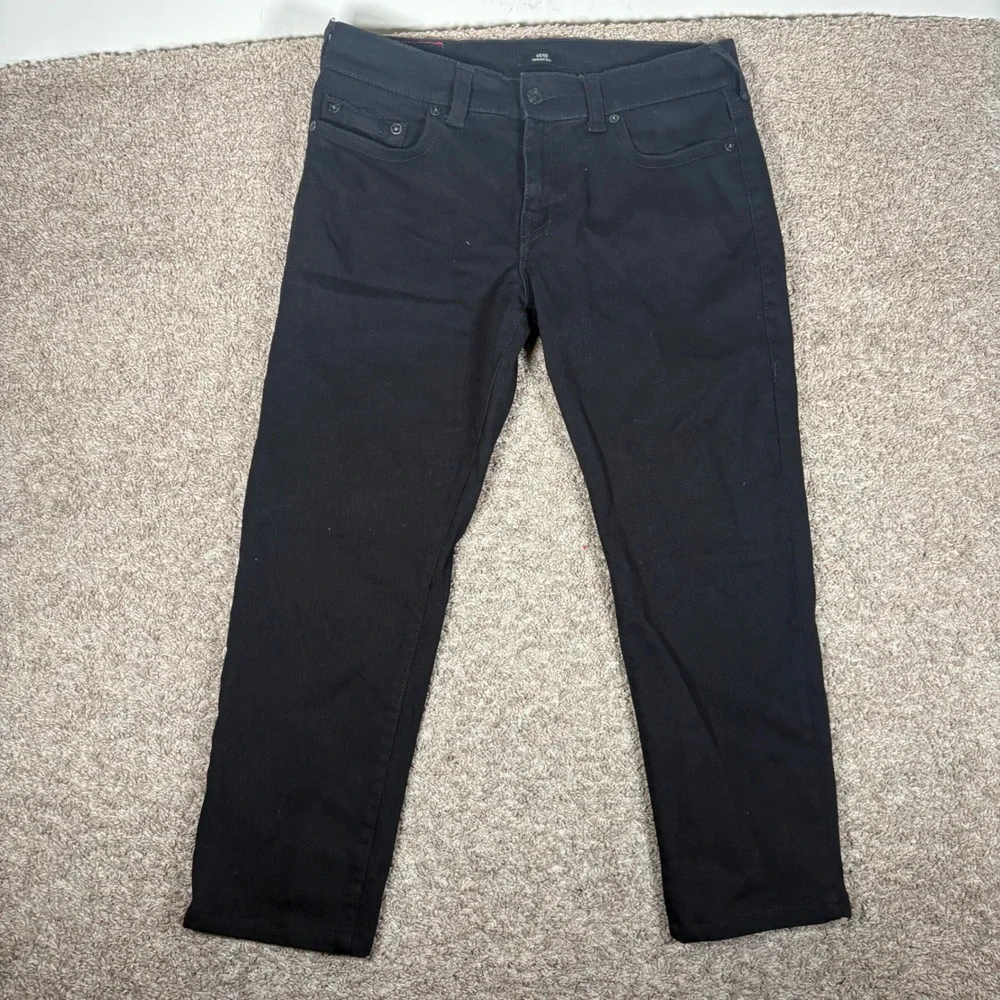 True‎ Religion Geno Relaxed Slim Mens Black Jeans Size 33 (Fits 36x27) Stretch